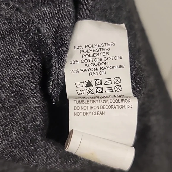 Lucky Brand T-Shirt Tee Men's Large Charcoal Gray Short Sleeve Spades Casual - Picture 10 of 10